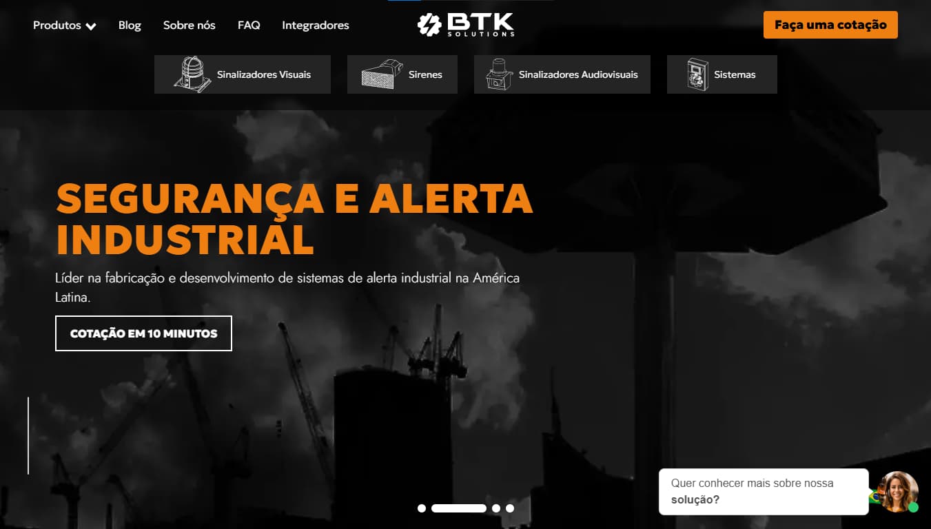 Site Institucional da BTK SOLUTIONS